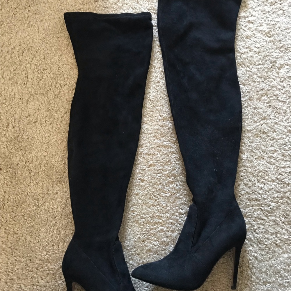 Steve Madden Suede over knee heeled boots, women 7